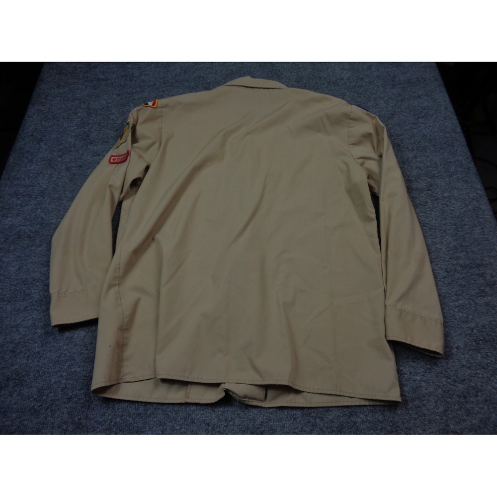 Vintage Boy Scouts of America Shirt Mens L Brown Assistant Scoutmaster Patches - Picture 12 of 14
